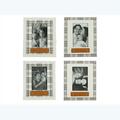 Youngs 4 x 6 in. Wood Plaid Frame with Leather Tag, Assorted Color - 4 Piece 29135